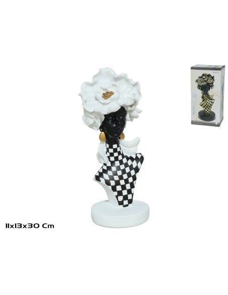 MUJER FLOR DIANINA 13X11X30CM BLANCO