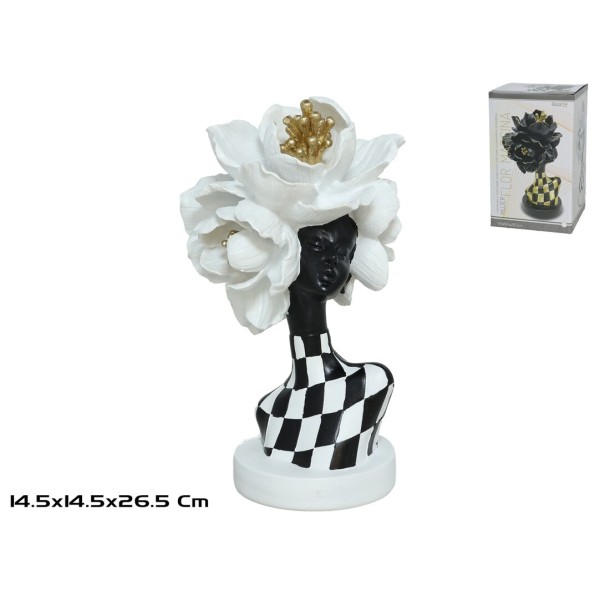 MUJER FLOR MARCINA 14.5X14.5X26.5CM BLANCO