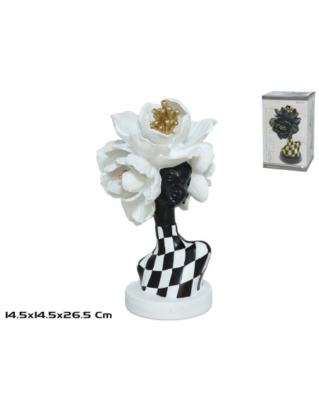 MUJER FLOR MARCINA 14.5X14.5X26.5CM BLANCO