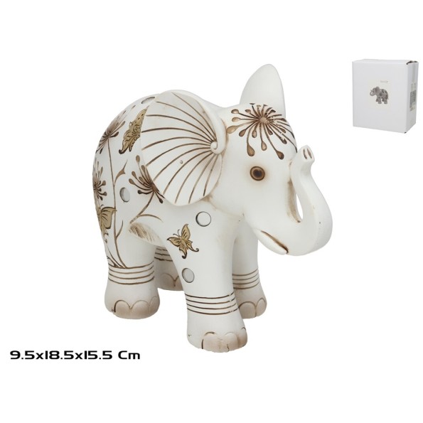 ELEFANTE FELIZ GOLDRIN 18.5X9.5X15.5CM