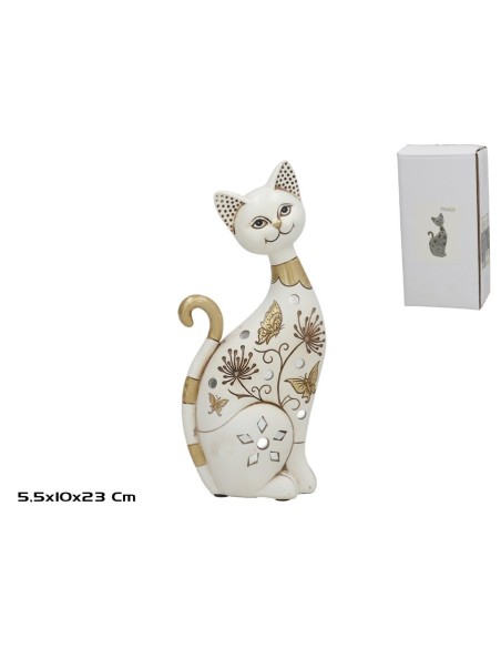 GATO PIE GOLDRIN 10X5.5X23CM BLANCO