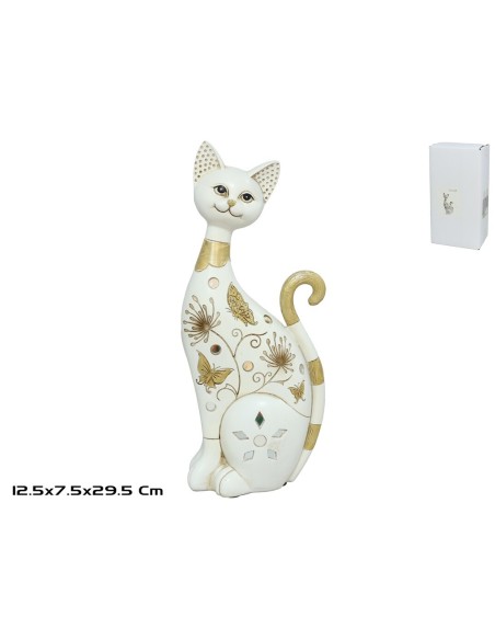 GATO PIE GOLDRIN 12.5X7.5X29.5CM BLANCO