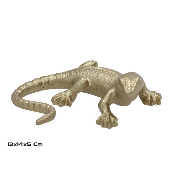 FIGURA DECORATIVA 14X13X5CM DORADO LAGARTO