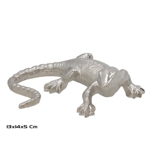 FIGURA DECORATIVA 14X13X5CM NIQUEL LAGARTO