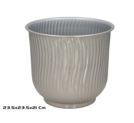 MACETERO 23,5X23,5X21CM LORENA PLATEADO
