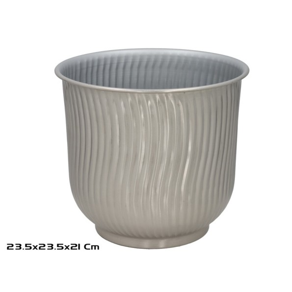 MACETERO 23,5X23,5X21CM LORENA PLATEADO