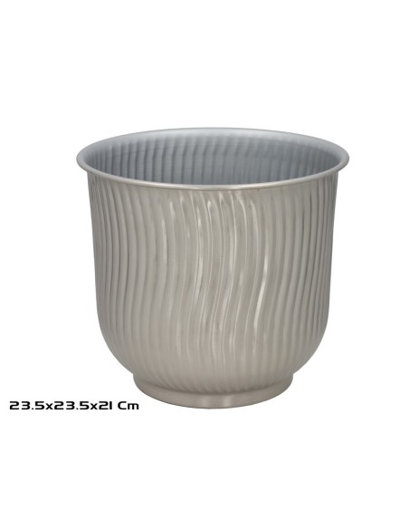MACETERO 23,5X23,5X21CM LORENA PLATEADO