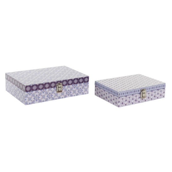 CAJA SET 2 LIENZO MADERA 29,5X22X7,5 AZUL