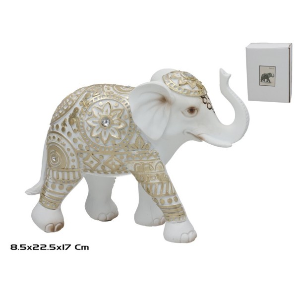 ELEFANTE RESINA NUBIA 22.5X8.5X17CM