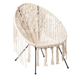 SILLA HIERRO ALGODON 73X73X92 FLECOS TRENZADO