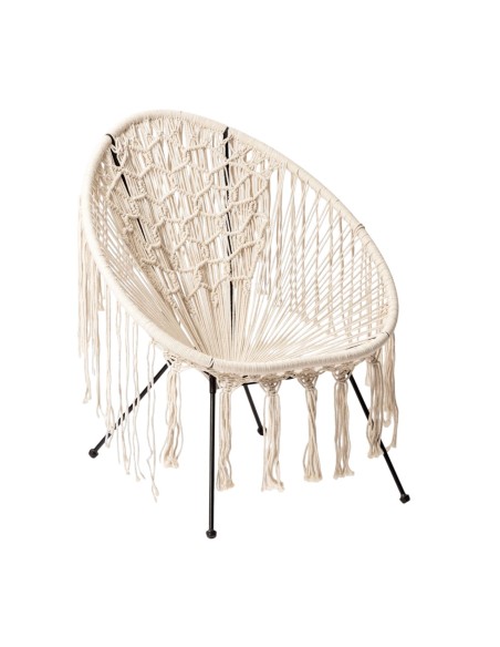 SILLA HIERRO ALGODON 73X73X92 FLECOS TRENZADO