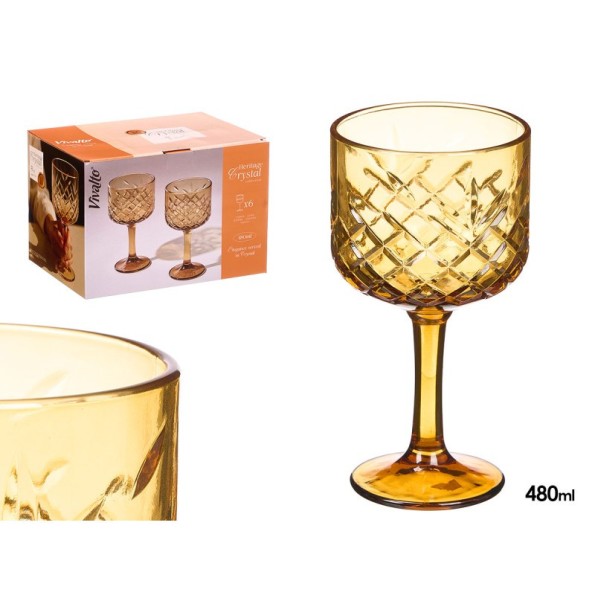 COPA TROQUELADA 480ML AMBAR