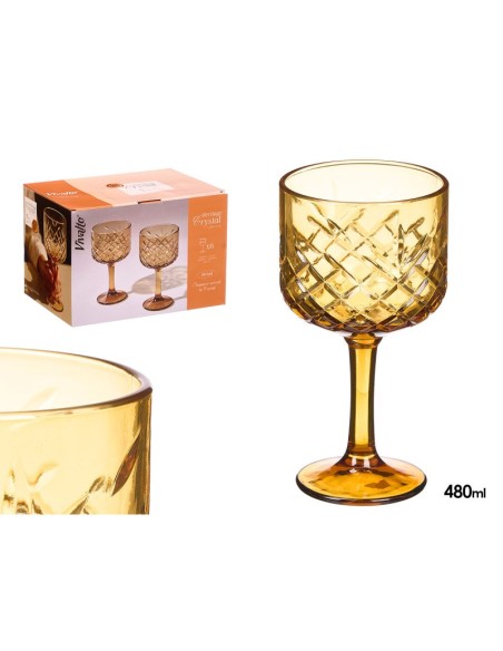 COPA TROQUELADA 480ML AMBAR