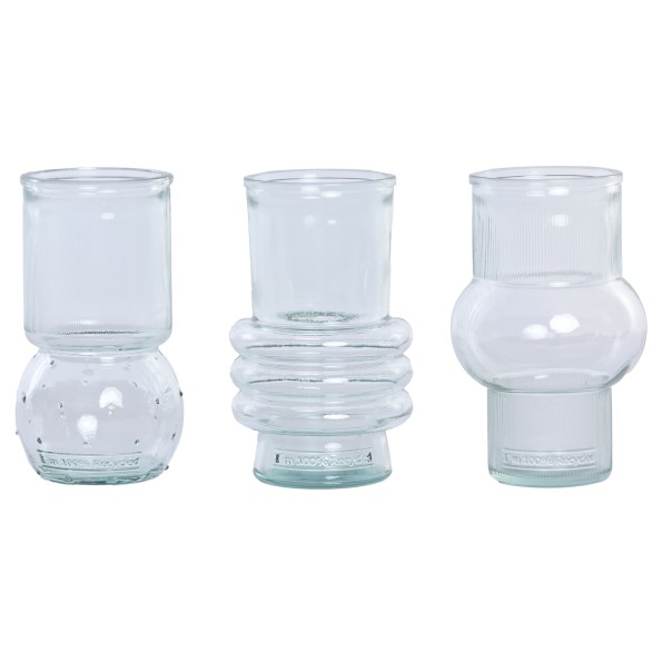 JARRON VIDRIO RECICLADO 10X10X17,5 3 SURT.