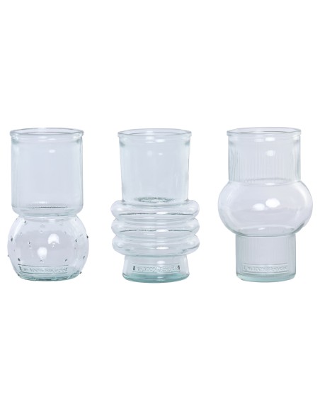 JARRON VIDRIO RECICLADO 10X10X17,5 3 SURT.