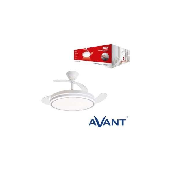 VENTILADOR AVANT DE TECHO 42` RETRACTIL-30W MOTOR Y 36WLED-CONTROL APP BLANCO