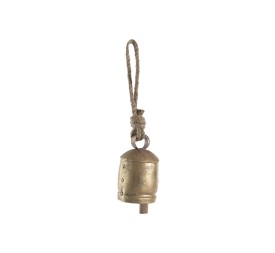 CAMPANA HIERRO CUERDA 7X7X30 DESGASTADO DORADO