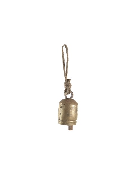 CAMPANA HIERRO CUERDA 7X7X30 DESGASTADO DORADO
