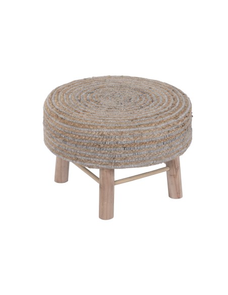 REPOSAPIES LANA YUTE 50X50X35 TRENZADO A MANO