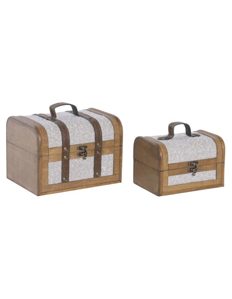 CAJA SET 2 MADERA POLIESTER 23X17X16 BAUL
