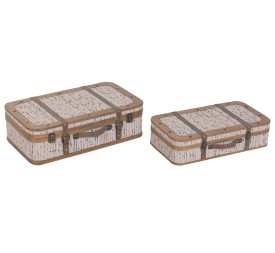 BAUL SET 2 MADERA POLIESTER 62X36X18 MULTICOLOR