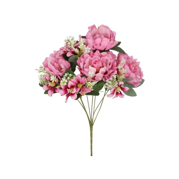 RAMO PEONIA-LILIES X 8- 45 CM (VIOLETA)