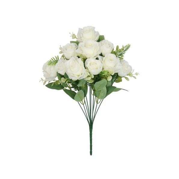 RAMO ROSAS-CAPULLOS X 10 - 46CM (BLANCO)