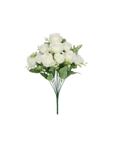 RAMO ROSAS-CAPULLOS X 10 - 46CM (BLANCO)