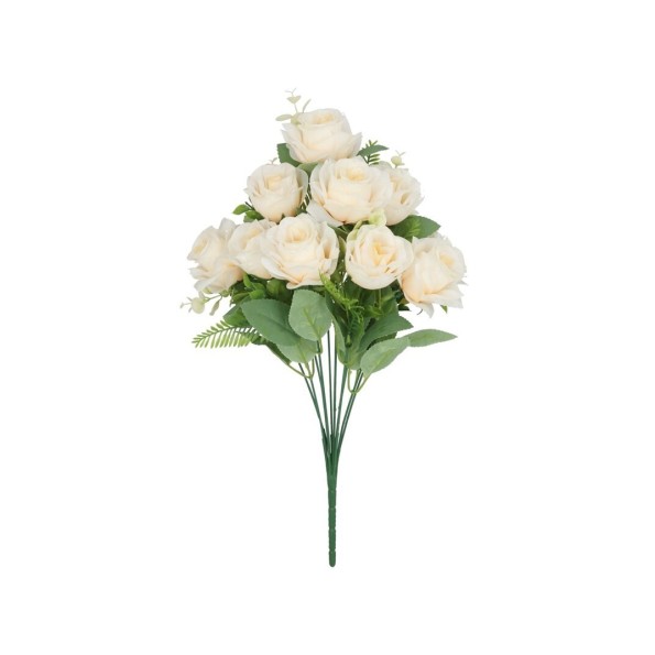 RAMO ROSAS-CAPULLOS X 10 - 46CM (CREMA)