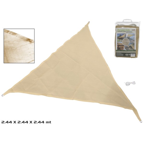 PARASOL VELA TRIANGULA CREMA 2.44MT