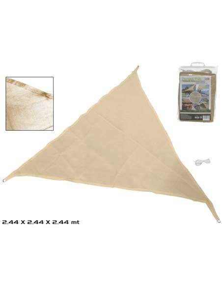 PARASOL VELA TRIANGULA CREMA 2.44MT