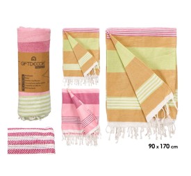 MULTIUSOS RAYAS SURT 2 COLORES MARRON ROSA 90 CM