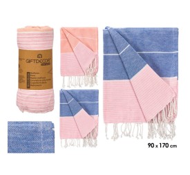 MULTIUSOS RAYAS SURT 2 COLORES ROSA AZUL 90 CM