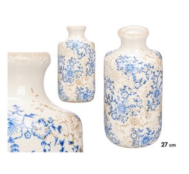 JARRON NONNA BOTELLA AZUL BEIGE 27CM