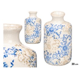 JARRON NONNA BOTELLA AZUL BEIGE 20,5CM