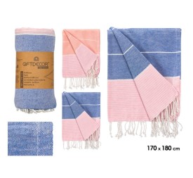 MULTIUSOS RAYAS SURT 3 COLORES ROSA AZUL 180 CM