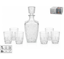 BOTELLA C/VASOS LICOR DEDALO SET 7 PIEZAS