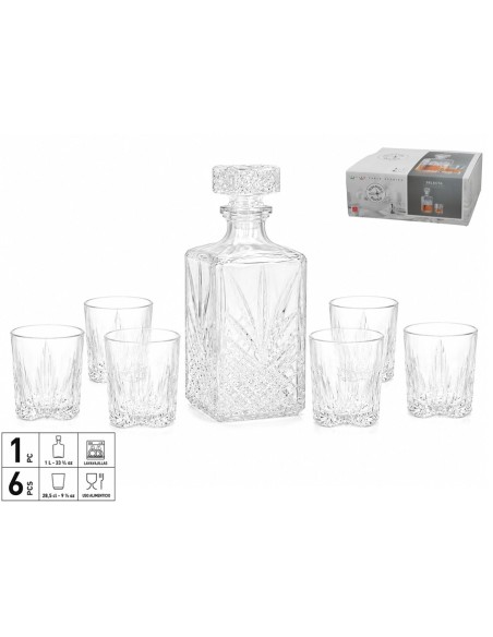 BOTELLA C/VASOS WHISKY SELECTA SET 7 PIEZAS