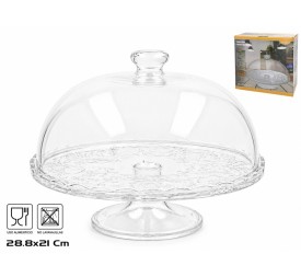 TARTERA CRISTAL C/PIE 28,8X28,8X21CM AMATIH