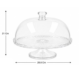 TARTERA CRISTAL C/PIE 28,8X28,8X21CM TOPACY