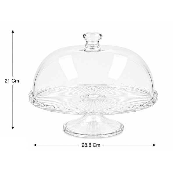 TARTERA CRISTAL C/PIE 28,8X28,8X21CM TOPACY