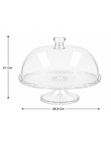 TARTERA CRISTAL C/PIE 28,8X28,8X21CM TOPACY