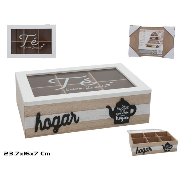 CAJA TÉ VANIA 23,7X16X7CM 6 COMPARTIMENTOS
