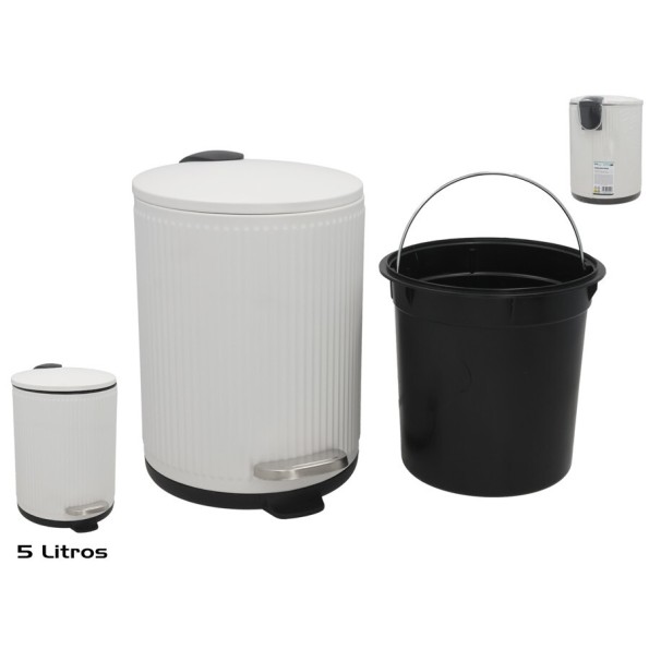 PAPELERA PEDAL 5L RELIEVE 20.5X26.2X28CM