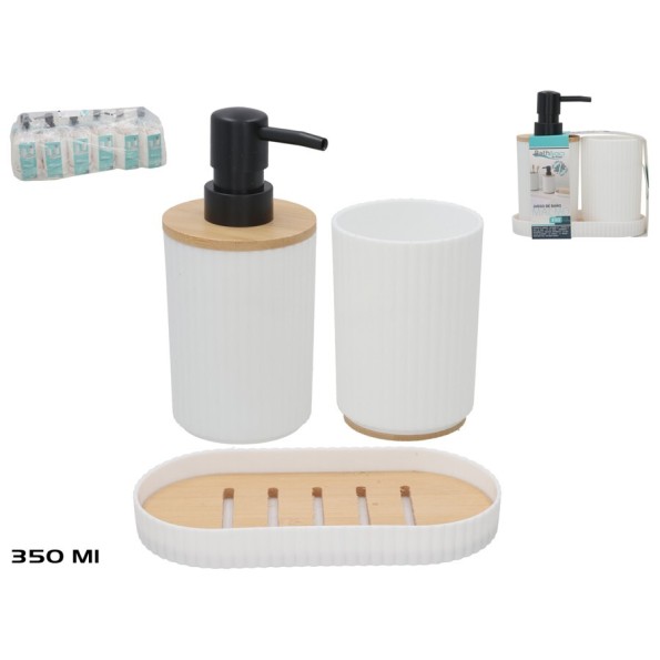 JUEGO BAÑO X3 PP BAMBU 350ML MALMO