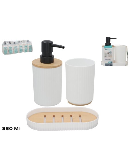 JUEGO BAÑO X3 PP BAMBU 350ML MALMO