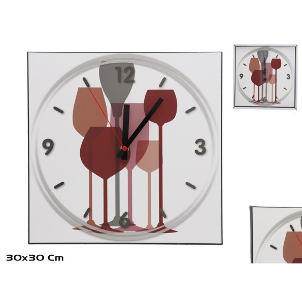 RELOJ PARED WINE 30 X 30 POSTER