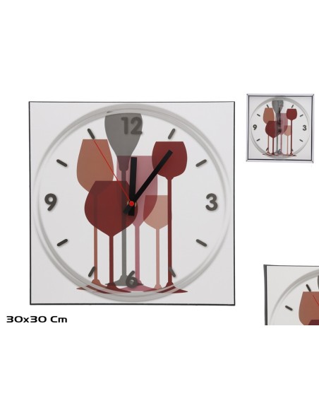 RELOJ PARED WINE 30 X 30 POSTER