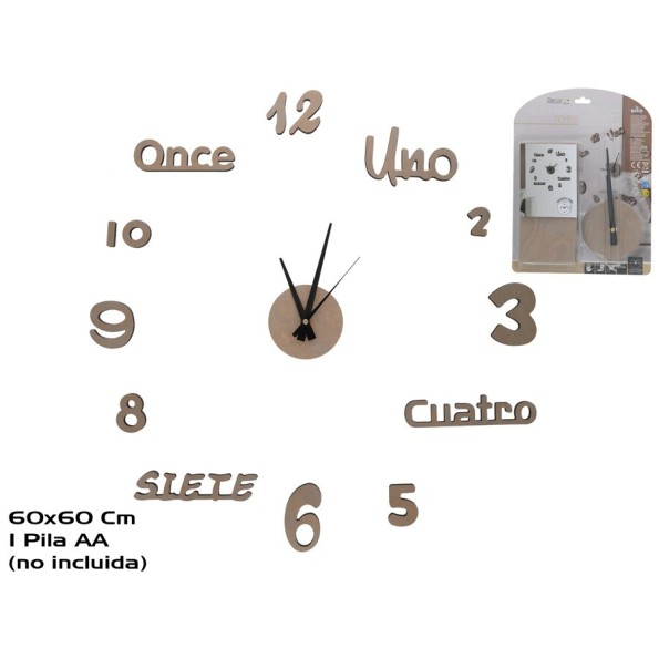 RELOJ PARED TEMPO 60 X 60 EVA