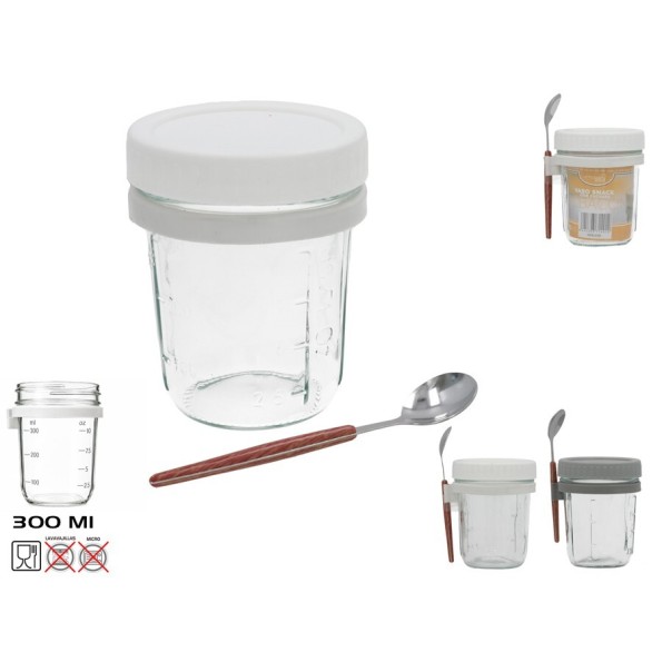 VASO SNACK ALBA 300ML CON CUCHARA SURTIDO